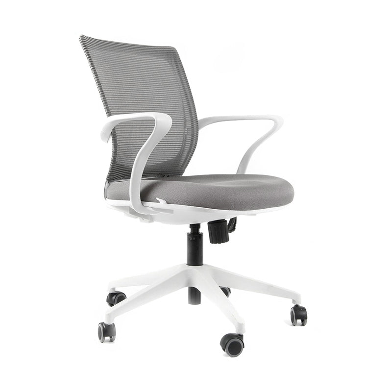 Silla Turin Basic Marco/Base Blanca Tela gris